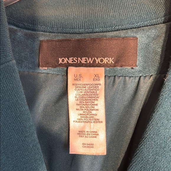 EUC Jones New York Teal Blazer Real Suede Body with Sweater Arms and Collar - Picture 10 of 11